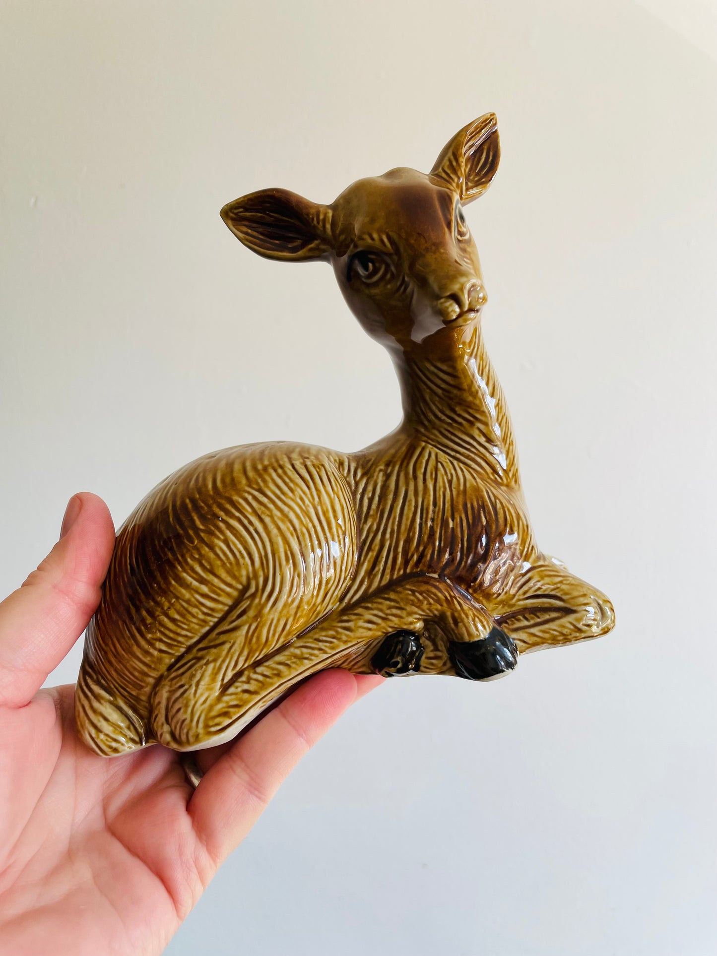 Ceramic Fawn Deer Figurine - Made in Brazil