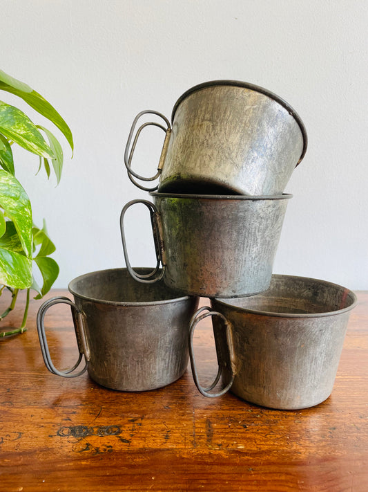 WW2 Willow Brand Army Kit Steel Cup with Folding Handles - Made in Australia - Set of 4 Cups # 2