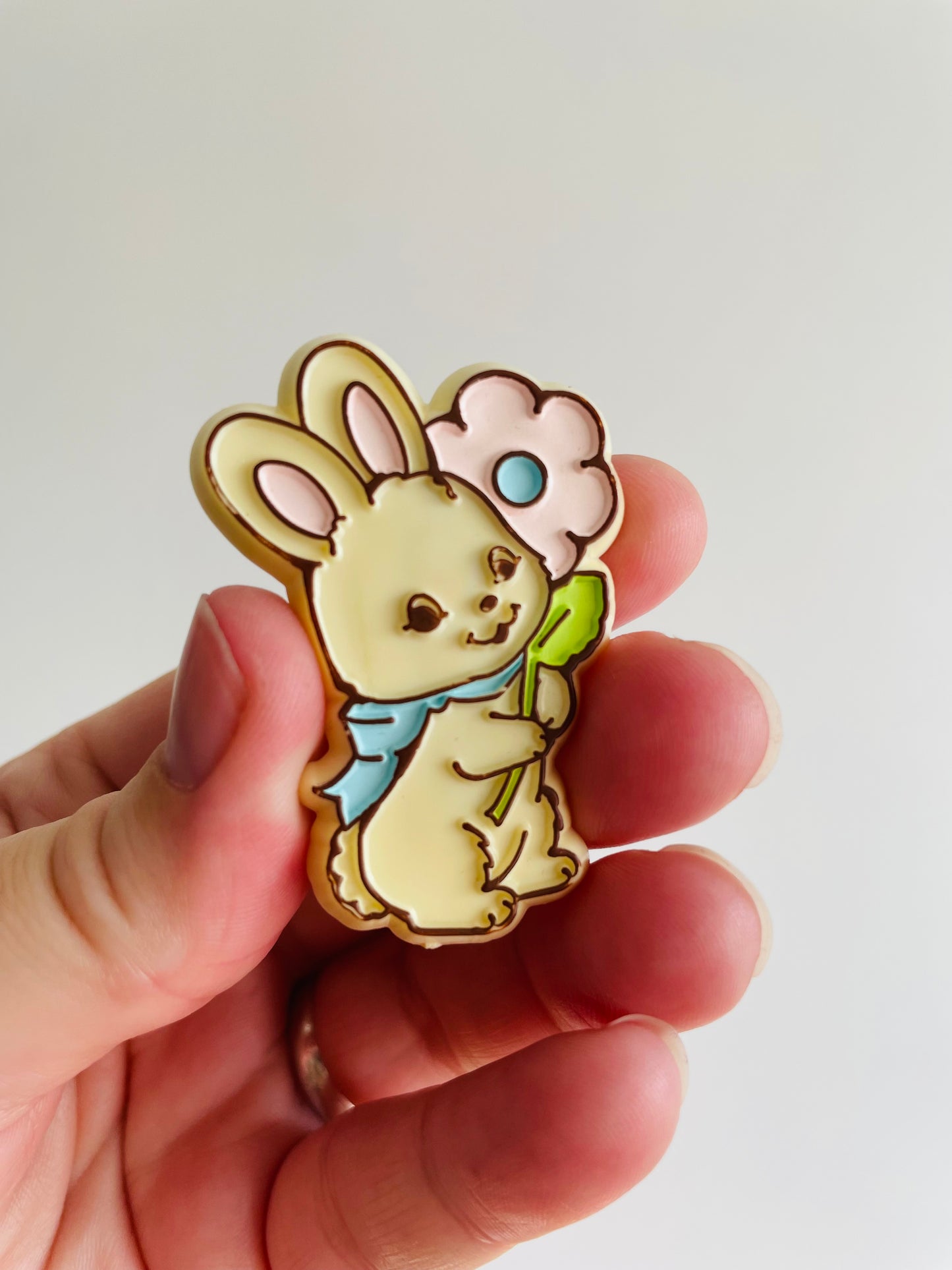 Easter Holiday Pin - Bunny with Pink Flower - Hallmark Cards