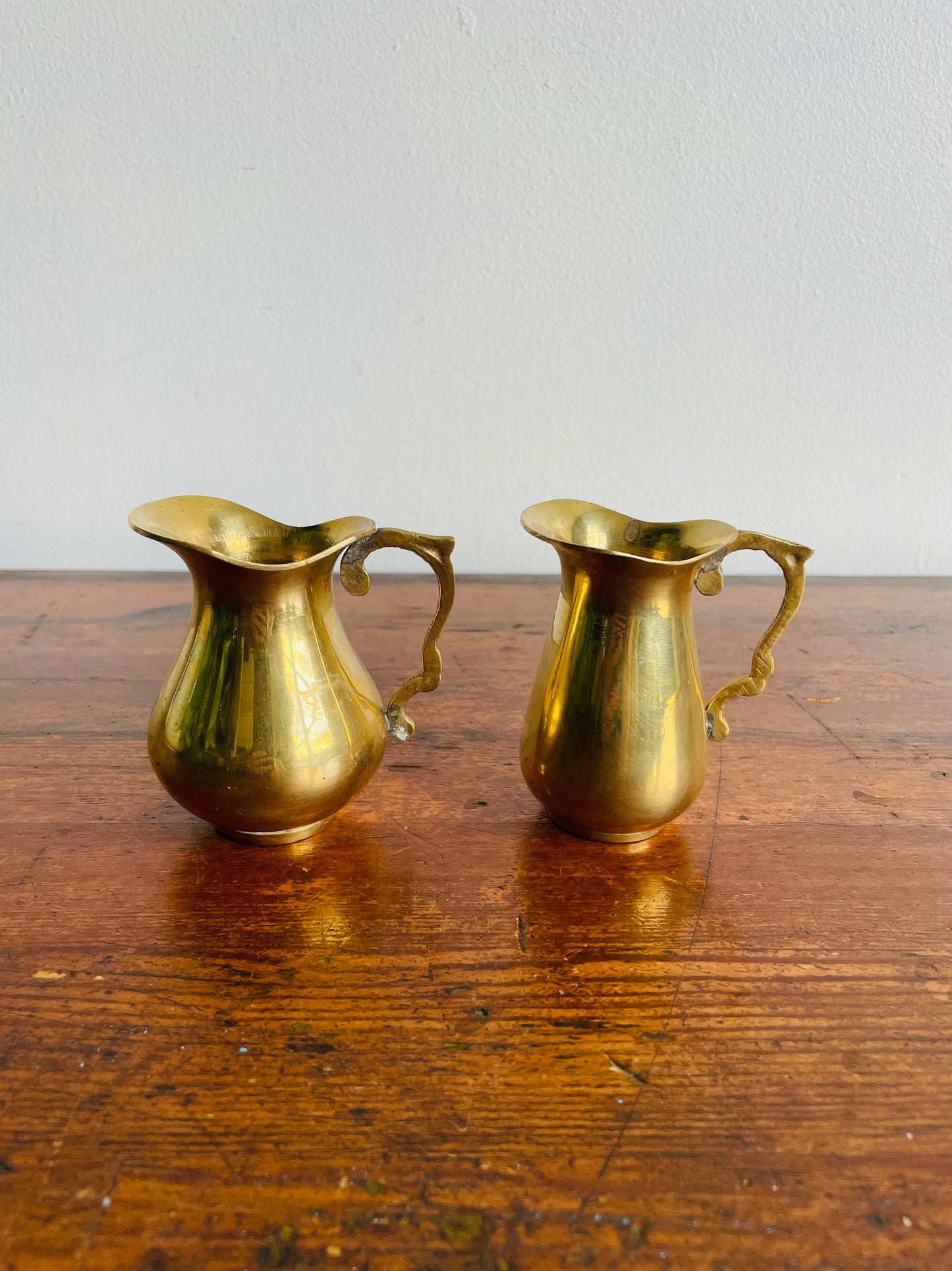 Miniature Brass Pitcher Jugs or Bud Vases - Set of 2