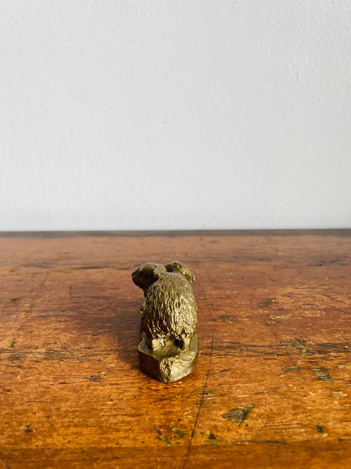 Miniature Gold Brass Metal Bunny Rabbit Figurine