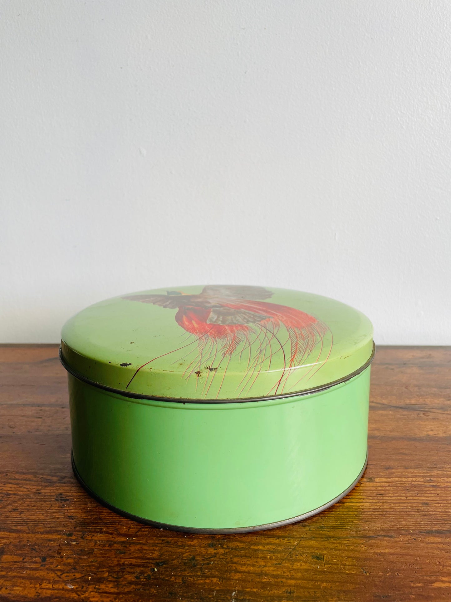 Bird of Paradise Round Biscuit Tin with Lid