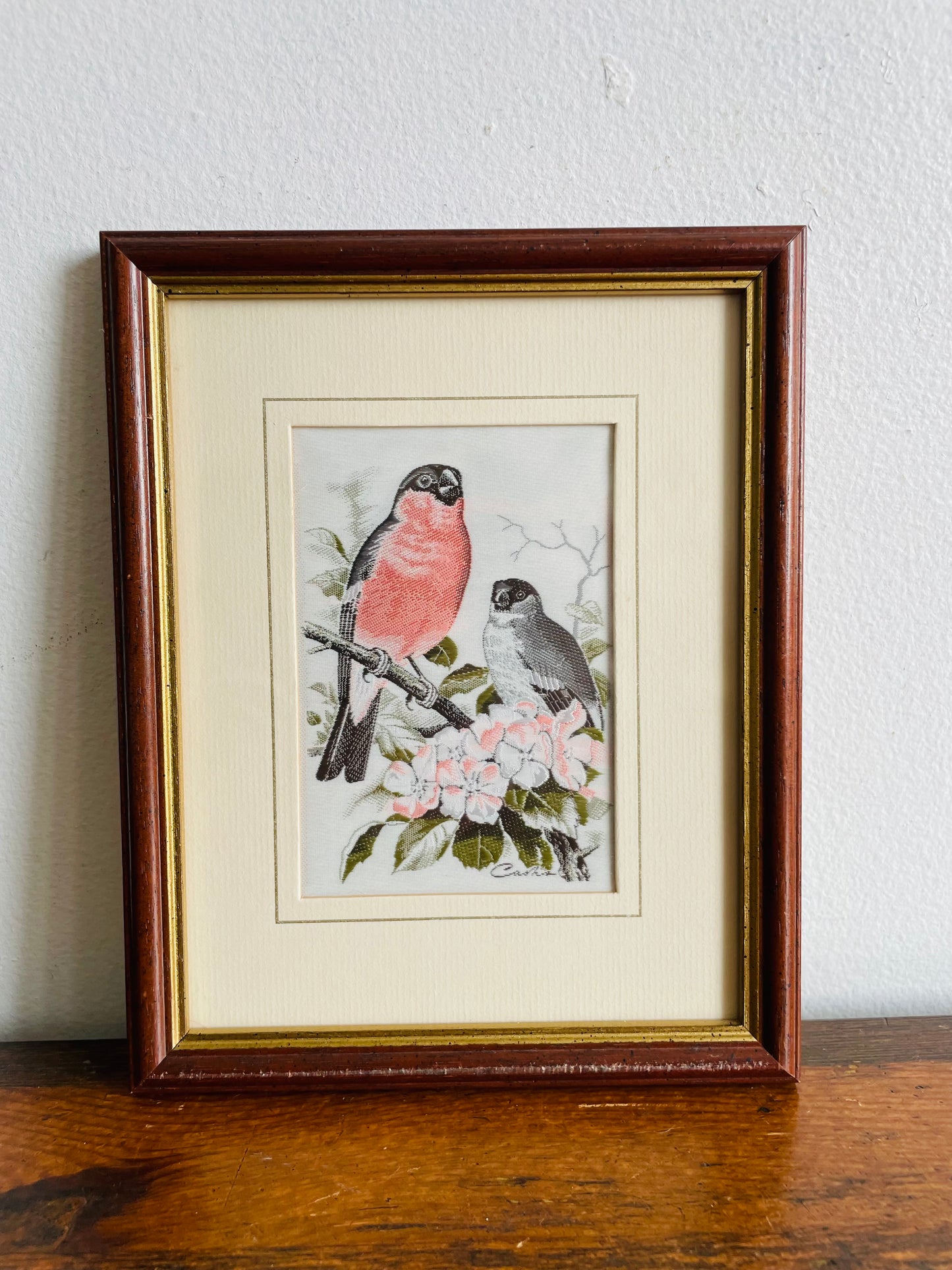 Cash's Silk Woven Pictures - Bullfinch Bird - J. & J. Cash Ltd. Coventry England