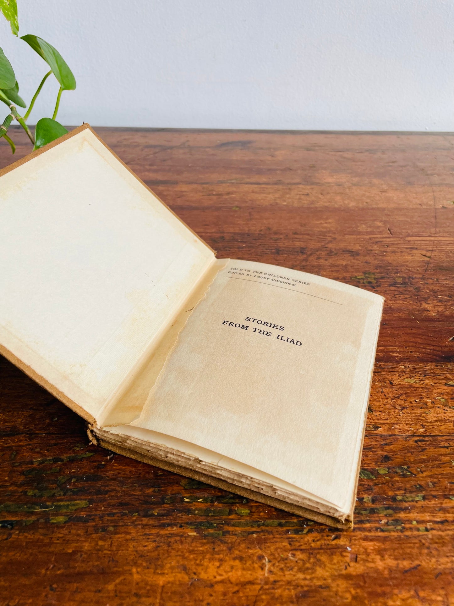 Antique Early 1900s Stories from The Iliad Hardcover Pocket Book - Told to the Children Series - Jeanie Lang - Pictures by W. Heath Robinson