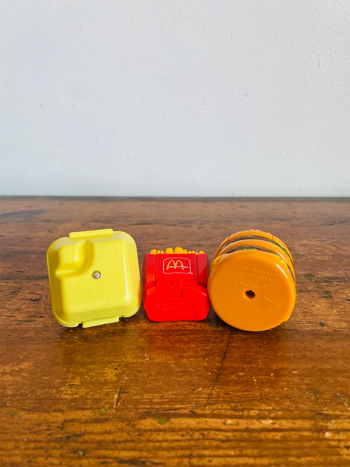 Vintage 1987 McDonald's Happy Meal Toy Bundle #2 - Changeables Transformers - Chicken McNuggets, French Fries & Big Mac - Set of 3
