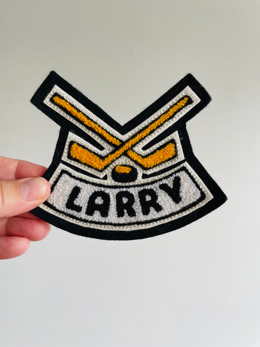 Vintage Felt Hockey Patch - Larry