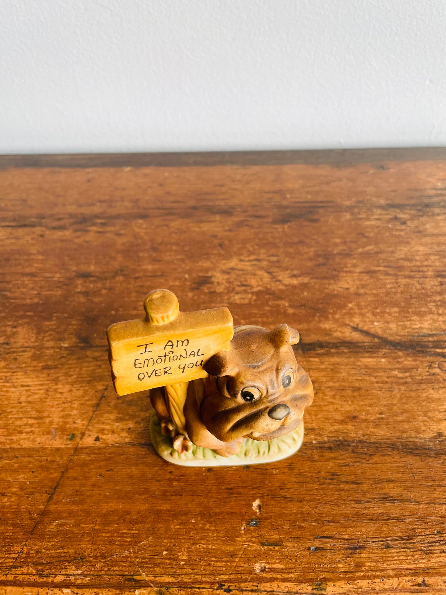 I Am Emotional Over You Ceramic Bulldog Figurine - Giftcraft Taiwan