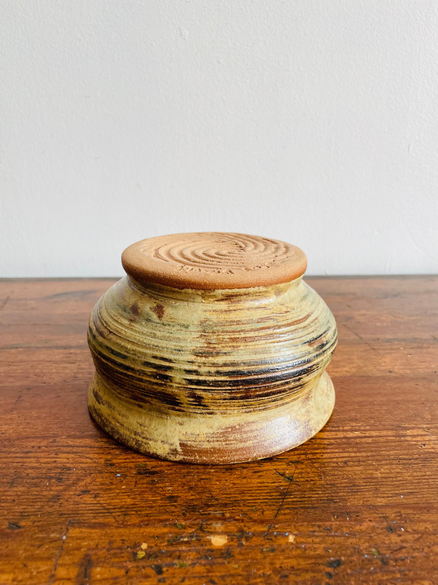 Studio Pottery Planter Pot Bowl in Shades of Neutral Browns