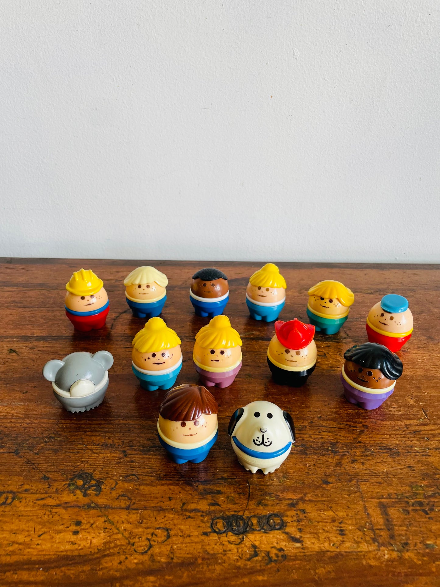 Vintage Little Tikes Toddle Tots Chunky Round People Toy Figurines - Lot of 13 - 11 People / 2 Animals