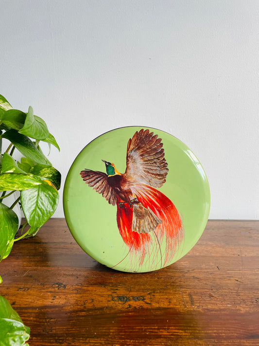 Bird of Paradise Round Biscuit Tin with Lid