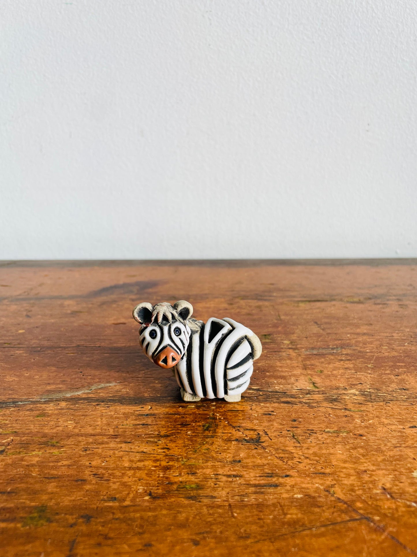 Vintage Artesania Rinconada Uruguay Pottery Zebra Baby Figurine #48A