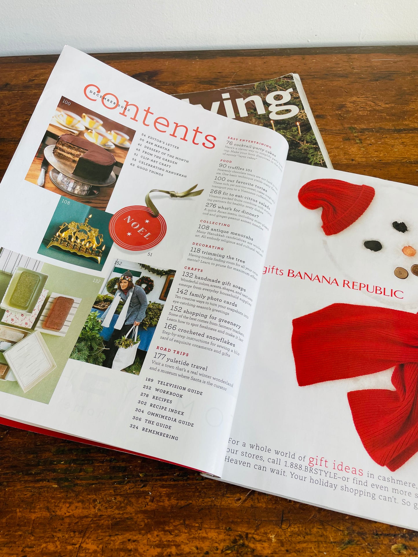 Vintage Collection of Martha Stewart Living Christmas Magazines - December 1998 & 2002  - Set of 2