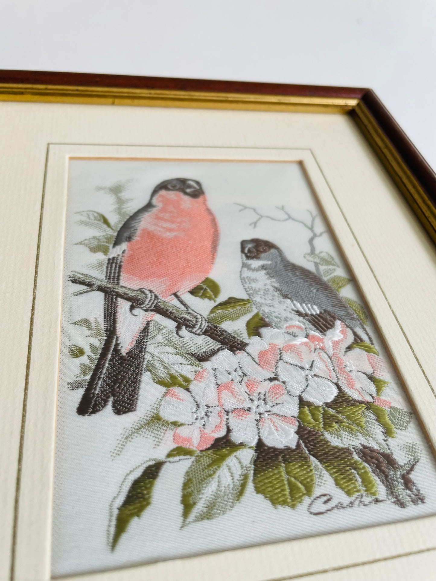 Cash's Silk Woven Pictures - Bullfinch Bird - J. & J. Cash Ltd. Coventry England