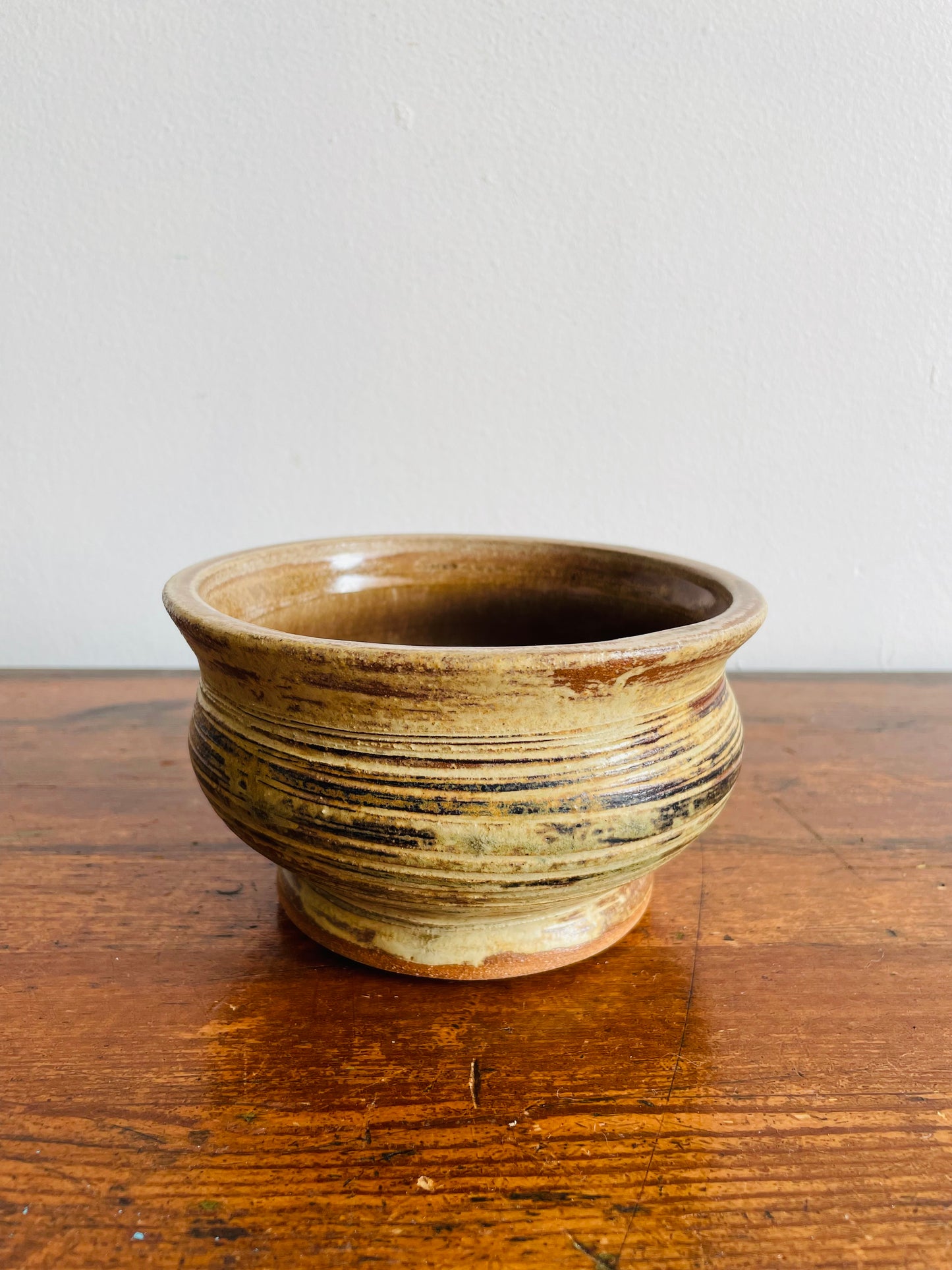 Studio Pottery Planter Pot Bowl in Shades of Neutral Browns