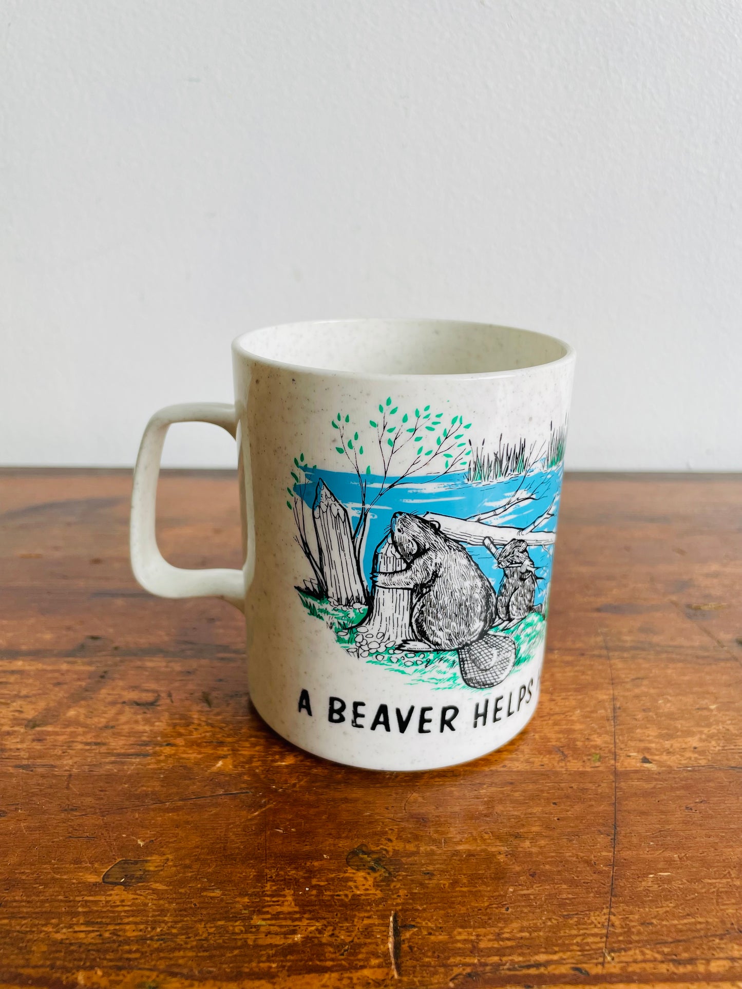 A Beaver Helps His Family and Friends Plastic Mug - Duracraft Made in Canada by Precisioncraft