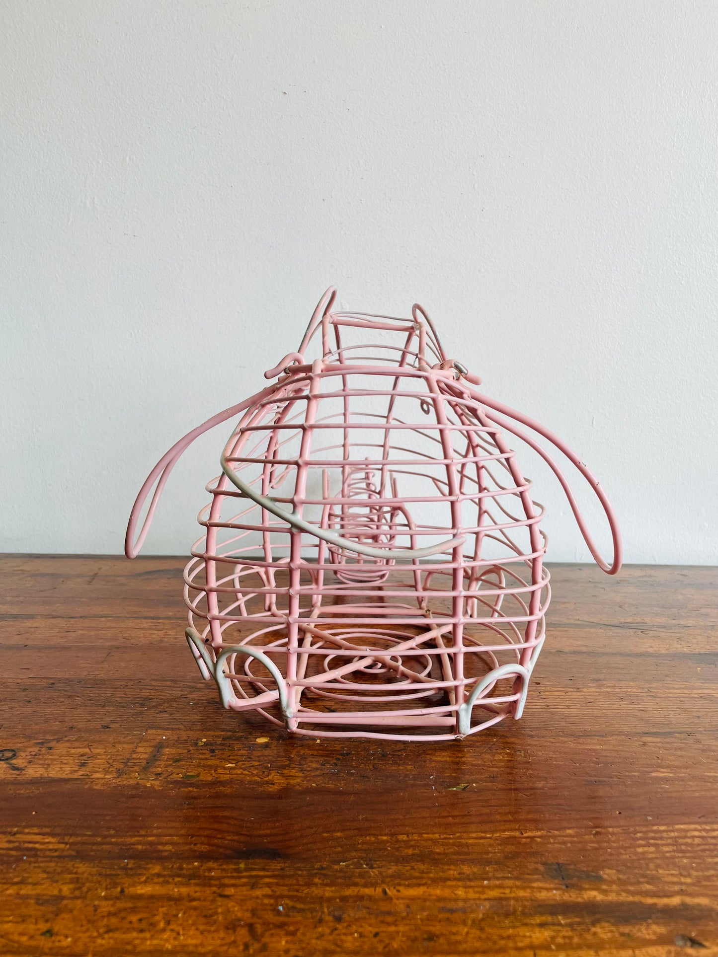 Pink Metal Elephant Egg Basket - Great for Eggs, Fruit, Vegetables, Plant, or Easter!