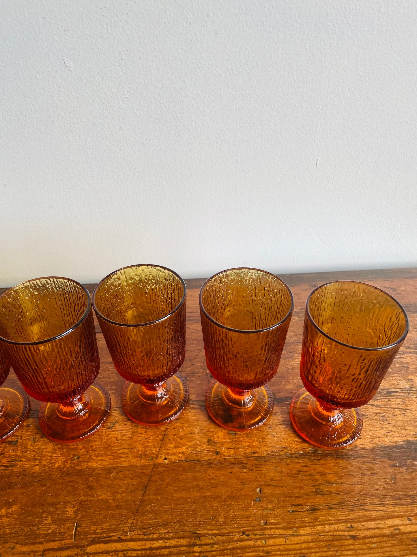 Ravenhead Siesta Amber Glass 4.75" Goblets - Set of 6