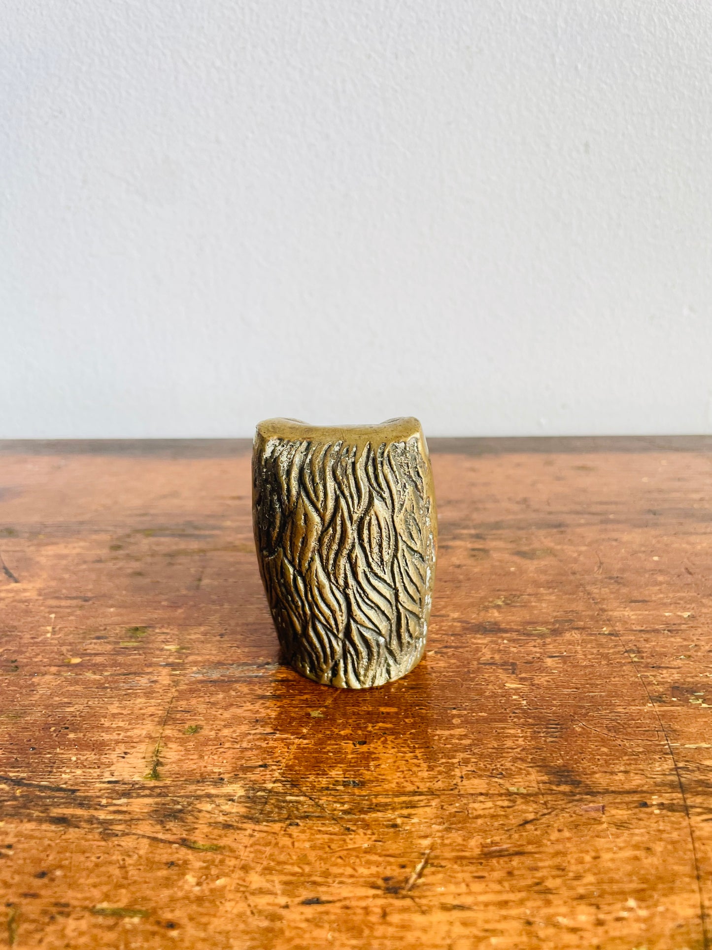 Vintage 2.25" Tall Solid Brass Owl Figurine