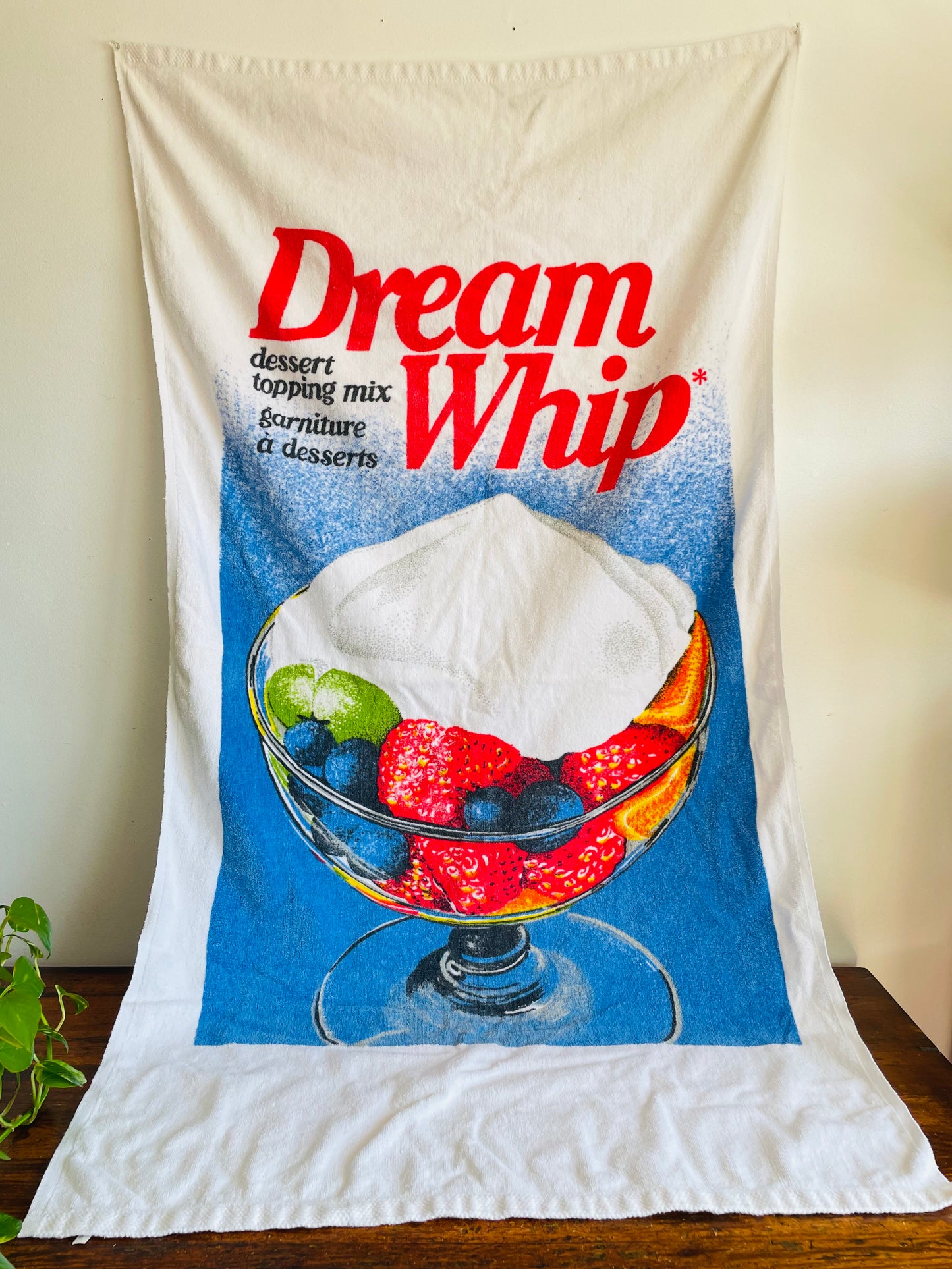 Vintage Rare Dream Whip 100% Cotton Plush & Absorbent Beach Towel - Fun Dessert Marketing Advertising