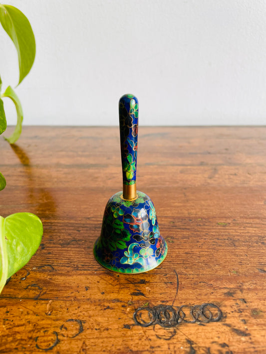 Enamelled Cloisonne Hand Bell with Floral Design