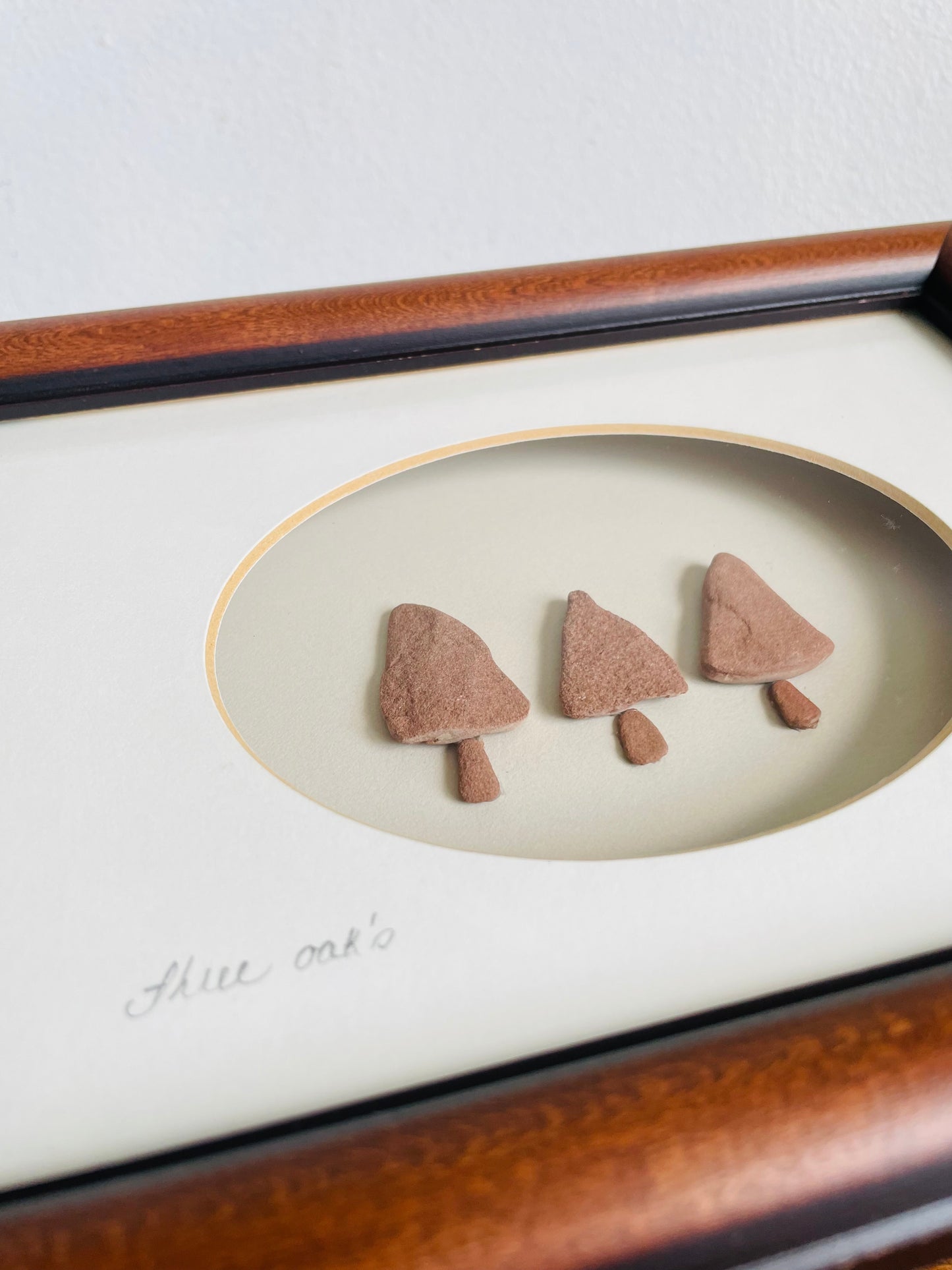 Vintage Shadowbox Framed Sandstone Rocks - Nature Art from Prince Edward Island - Three Oaks - Artist Signed Crystal Tessier 2002 - Picture #5