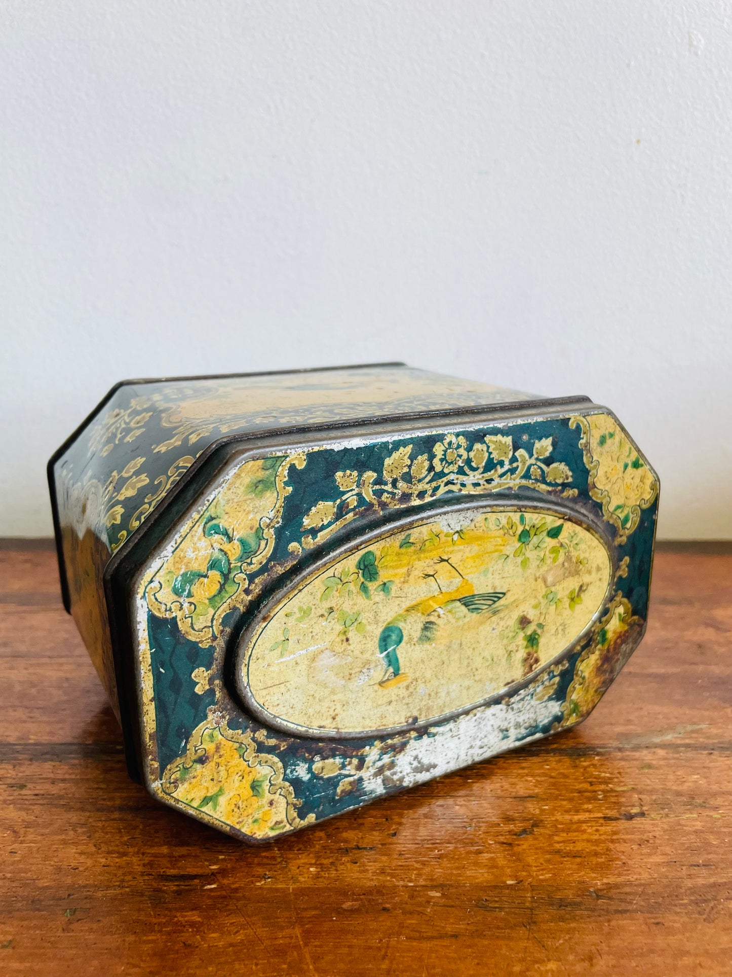 Vintage Huntley & Palmers Biscuits Tin with Bird & Floral Design - Reading & London England