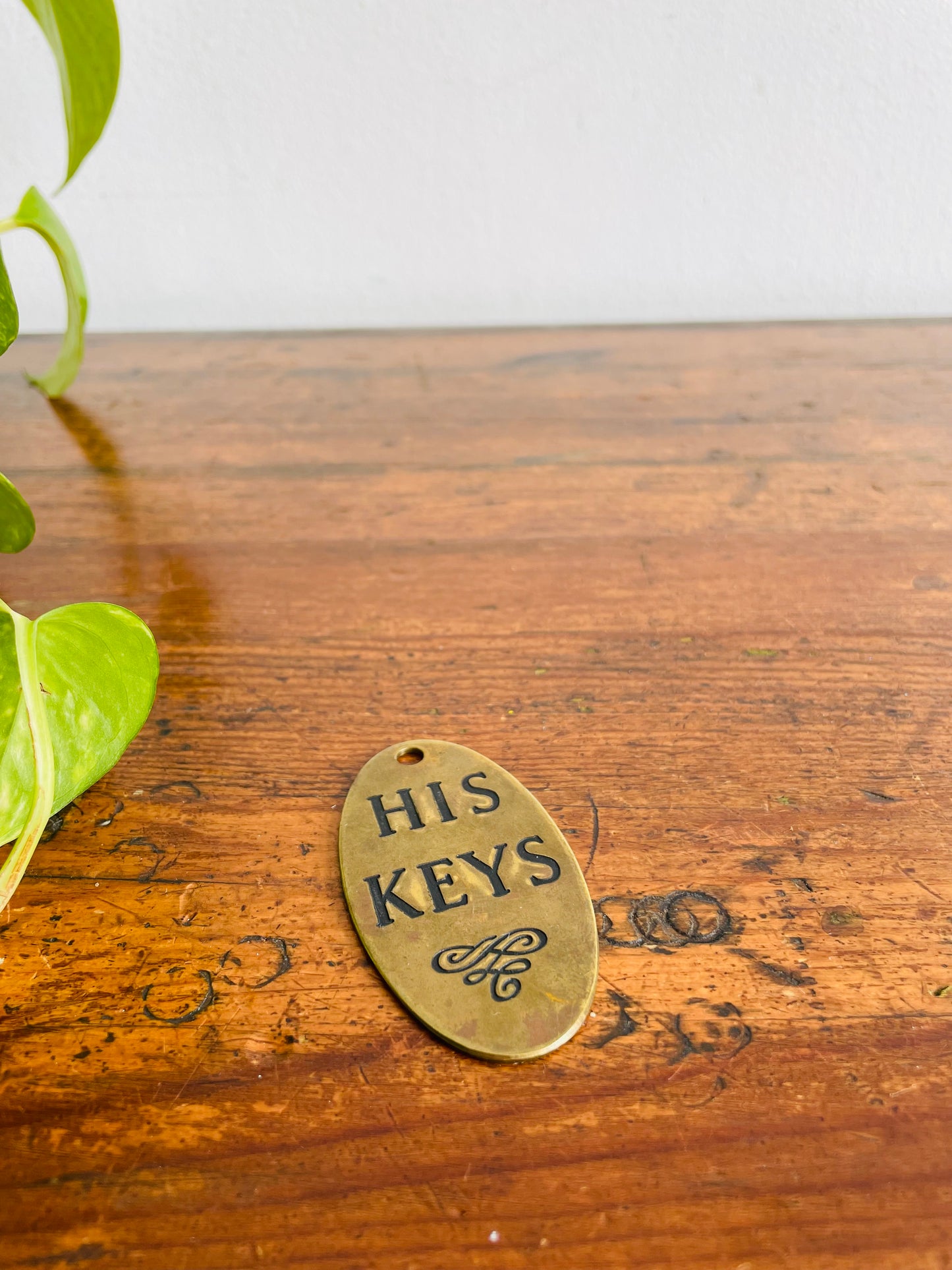 Brass Keychain or Plaque Sign for His Keys