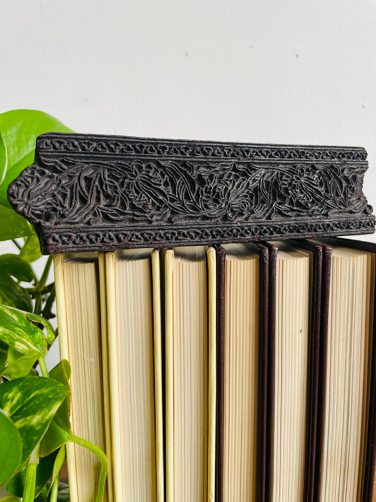 Vintage Indian Hand Carved Wood Textile Printing Block Stamp Bunta