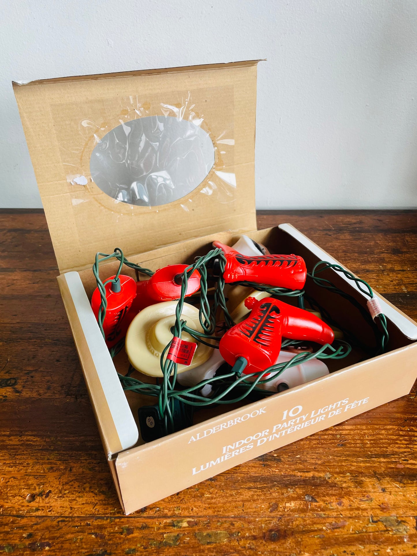 Vintage Alderbrook Western Cowboy Themed 10 Indoor Party String Lights - Box A (One Box) - One Bulb Needs Replacing