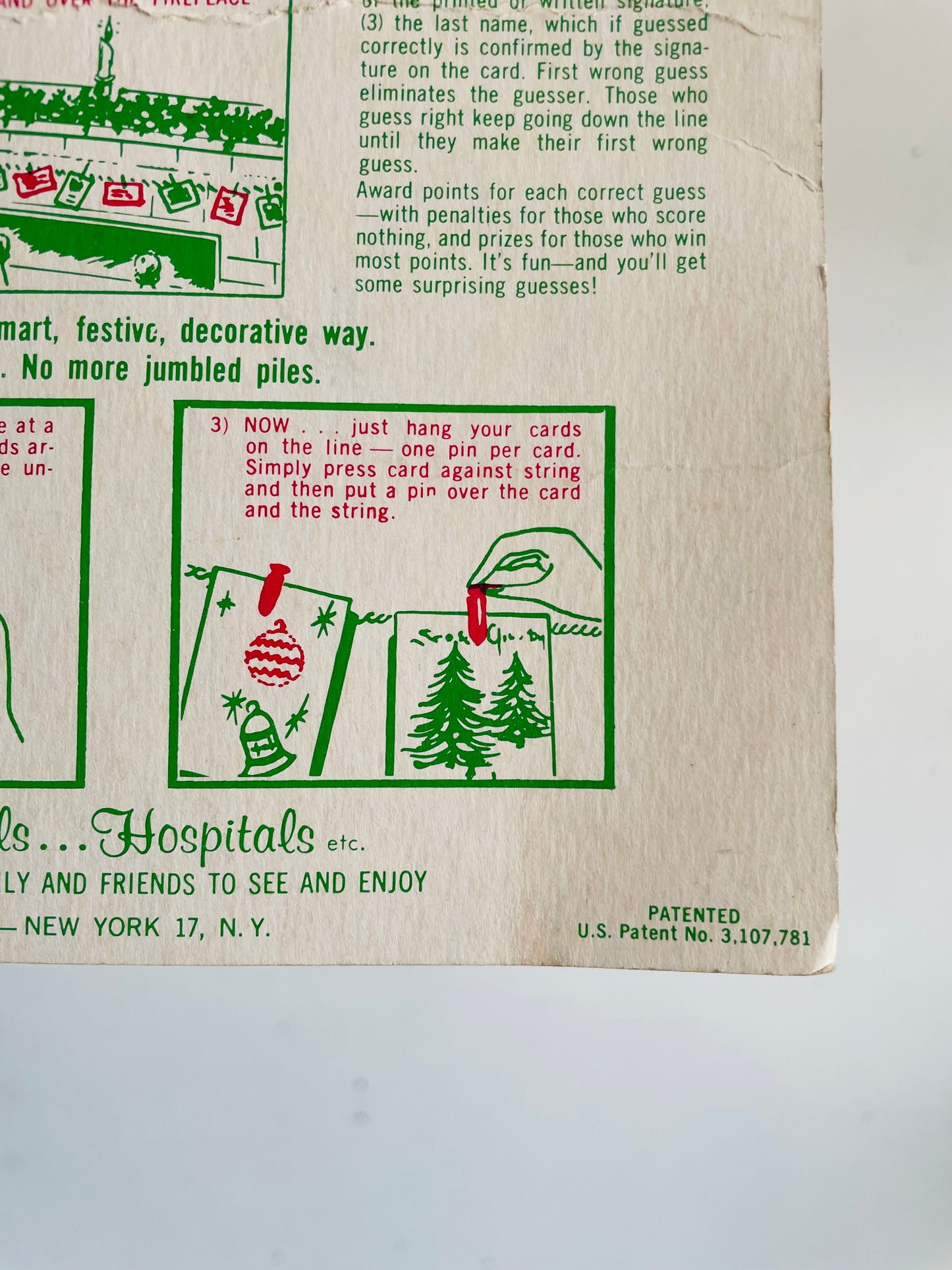 Brand New Vintage 1964 Show Off Your Christmas Cards with Show-Offs - Jumbo Value Pack Enough for 50 Cards - The Famous One-Piece Pin That Won't Spring Apart