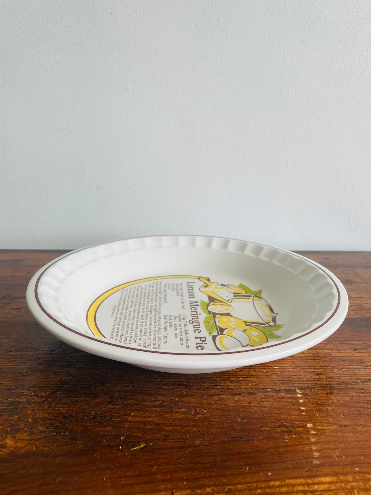 Lemon Meringue Pie 10.75" Plate with Recipe - C.E. Springer - Made in Korea