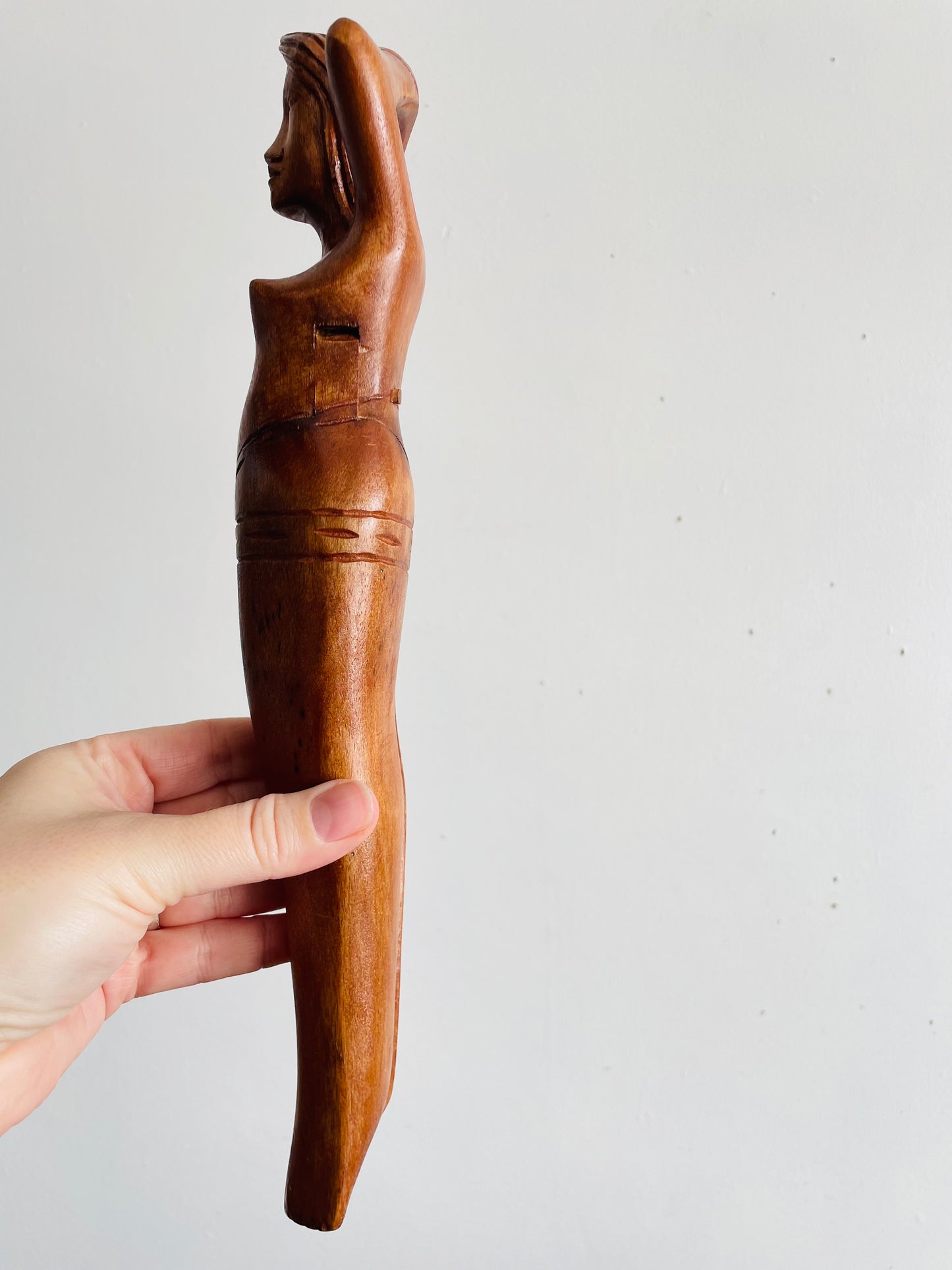 Vintage Nude Lady Wood Nutcracker #1 - Leg Opens & Closes to Crack Nuts - Saucy Tiki Bar Decor