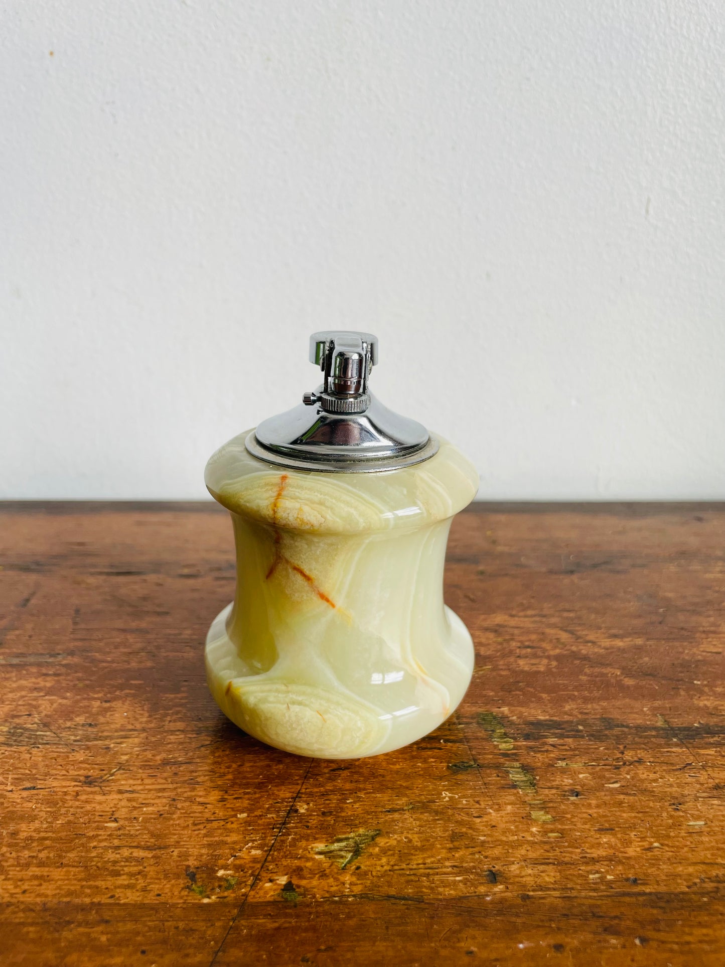 Vintage Royal Heavy & Solid Onyx of Pakistan Marble Stone Table Lighter - Made in Italy
