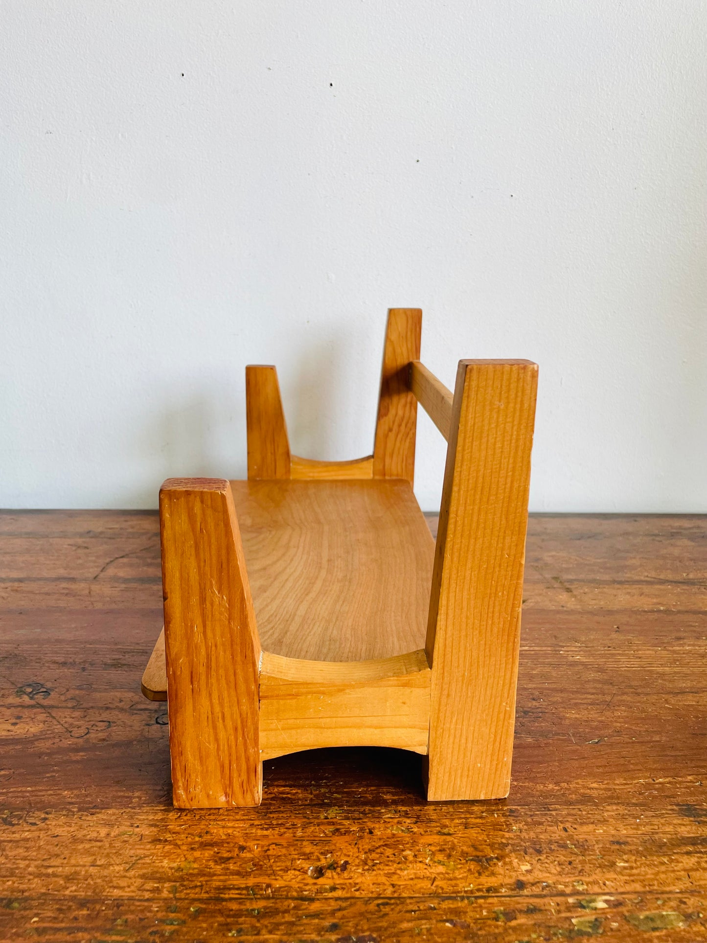 Vintage Wood Desktop / Tabletop Book Holder Trough or Cookbook Shelf