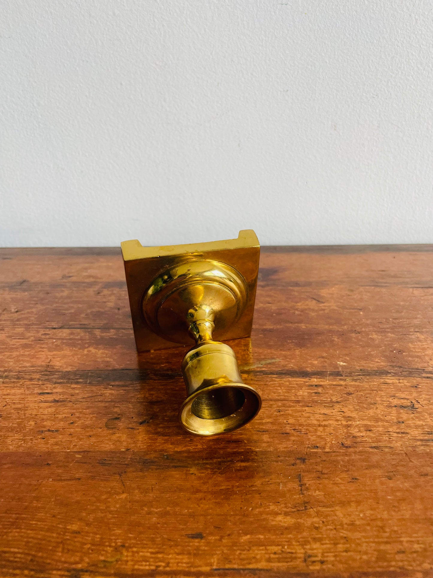 Solid Brass Square Base Candlestick Holder