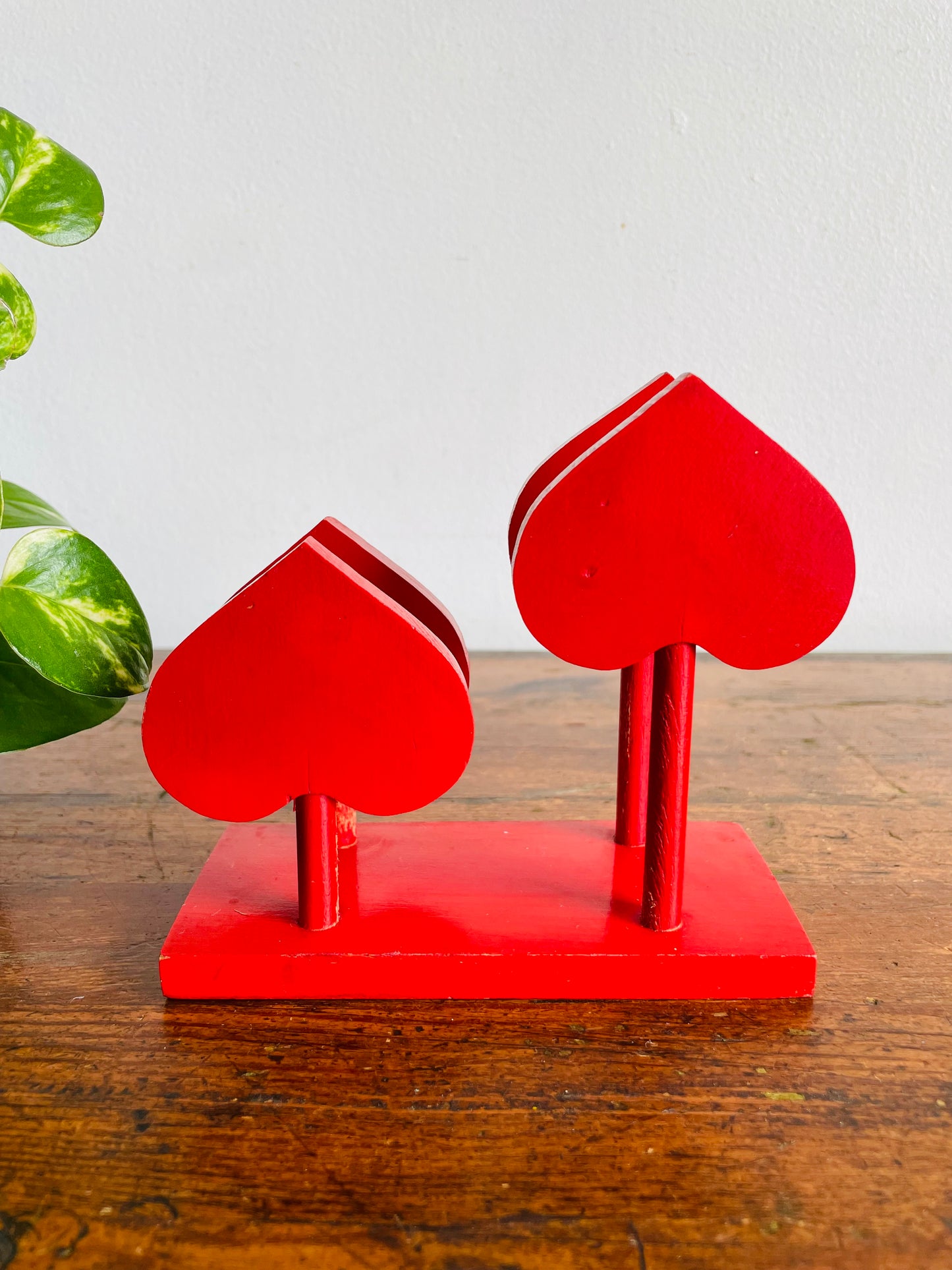 Vintage Aarikka Finland Red Wood Napkin Holder with Spade Heart Design - Finnish Scandinavian Scandi Kitchen