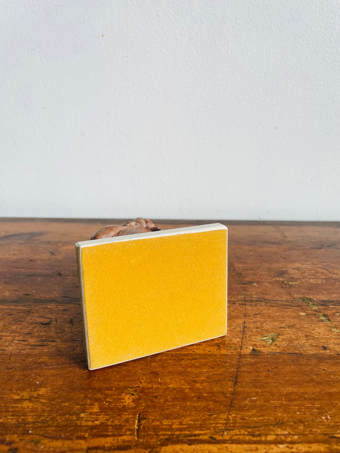 Vintage Tanagra Terracotta Clay Sculpture of Little Sleeping Girl - Greek Statuette - Hand-Patinated Reproduction from Mold Made from Impression of Original Exhibited at the Louvre