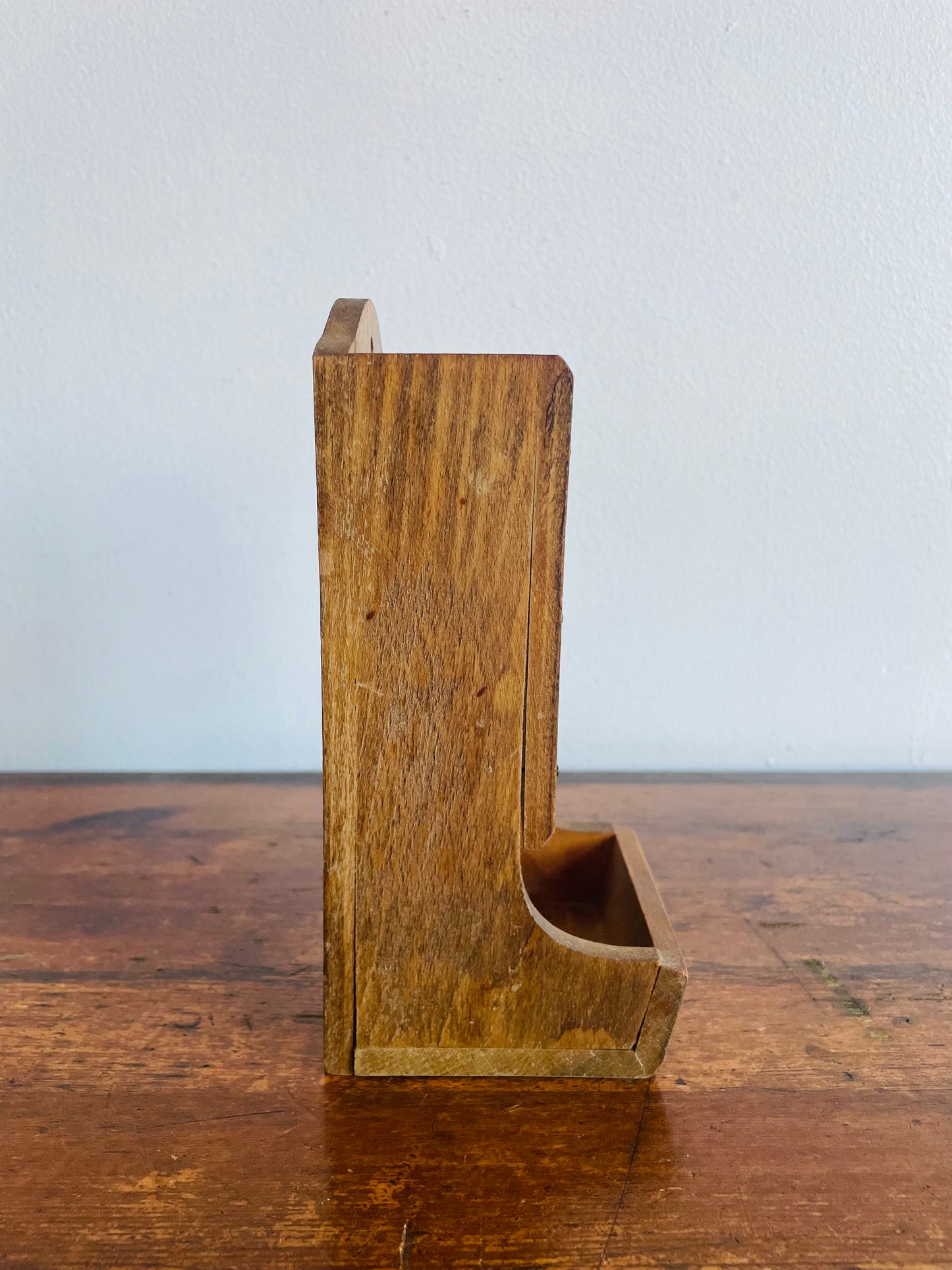 Wood Wall Mount or Standing Matchstick Holder - Made in Japan