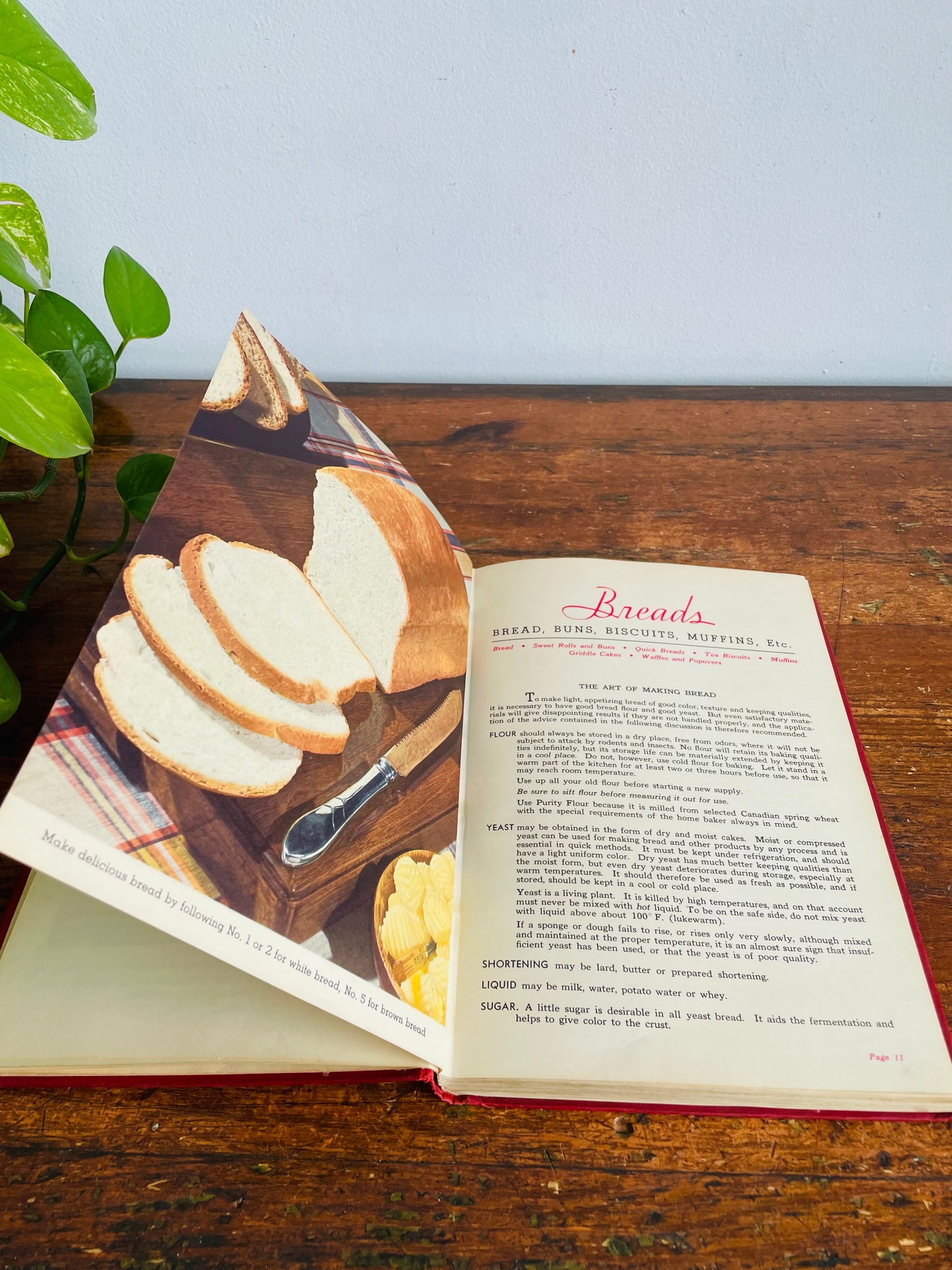 Vintage Purity Cookbook by Purity Flour Mills - Red Hardcover Book - 875 Tested Recipes (1945) Revised Wartime Ration Edition for WW2