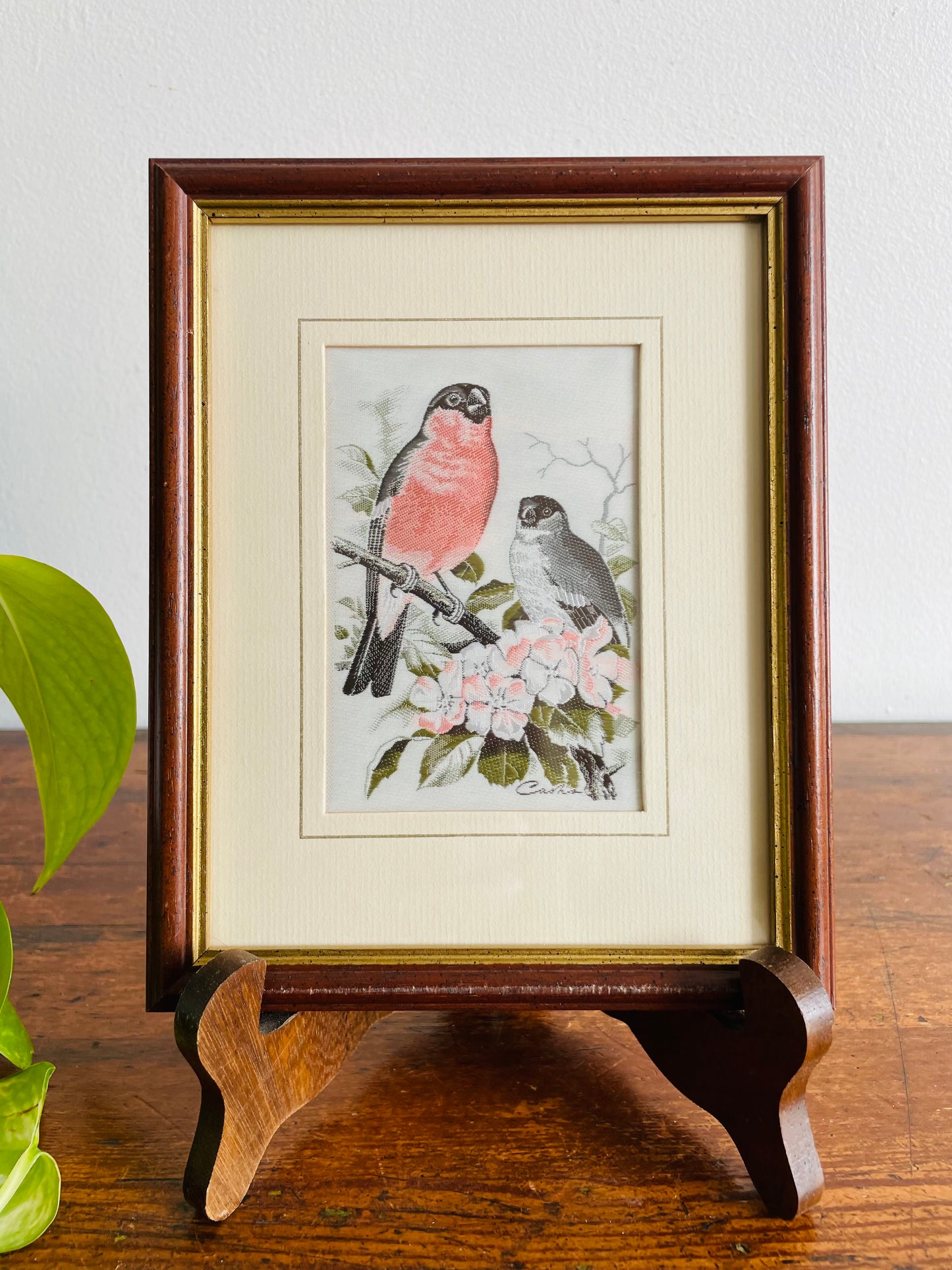 Cash's Silk Woven Pictures - Bullfinch Bird - J. & J. Cash Ltd. Coventry England