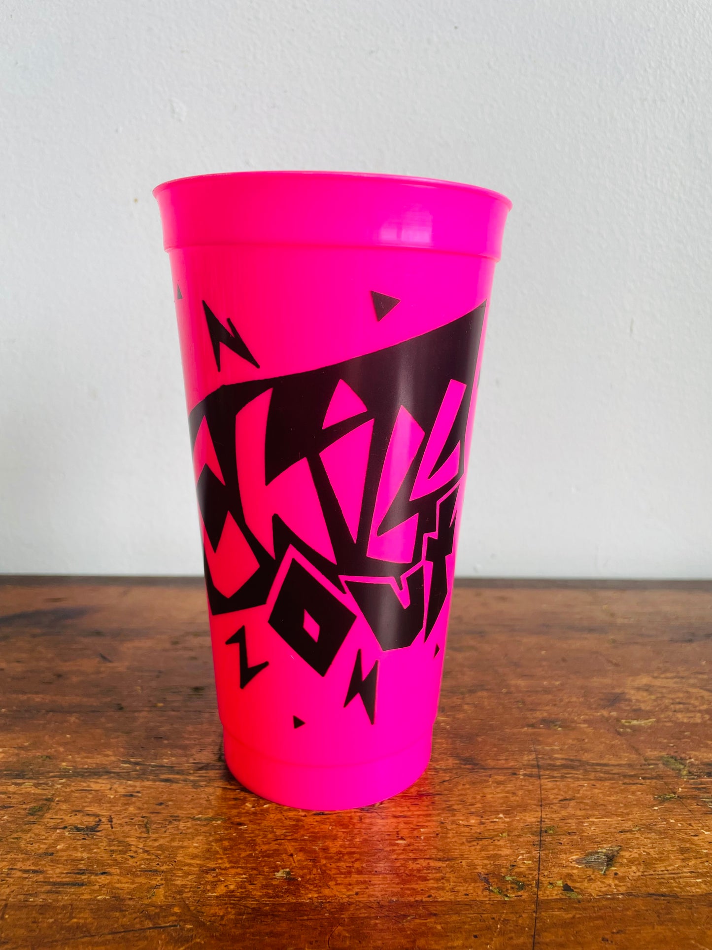 Vintage 1990s Frozen Coke Collectibles CHILL OUT Hot Pink Plastic Drink Tumbler Cup - Made in Canada