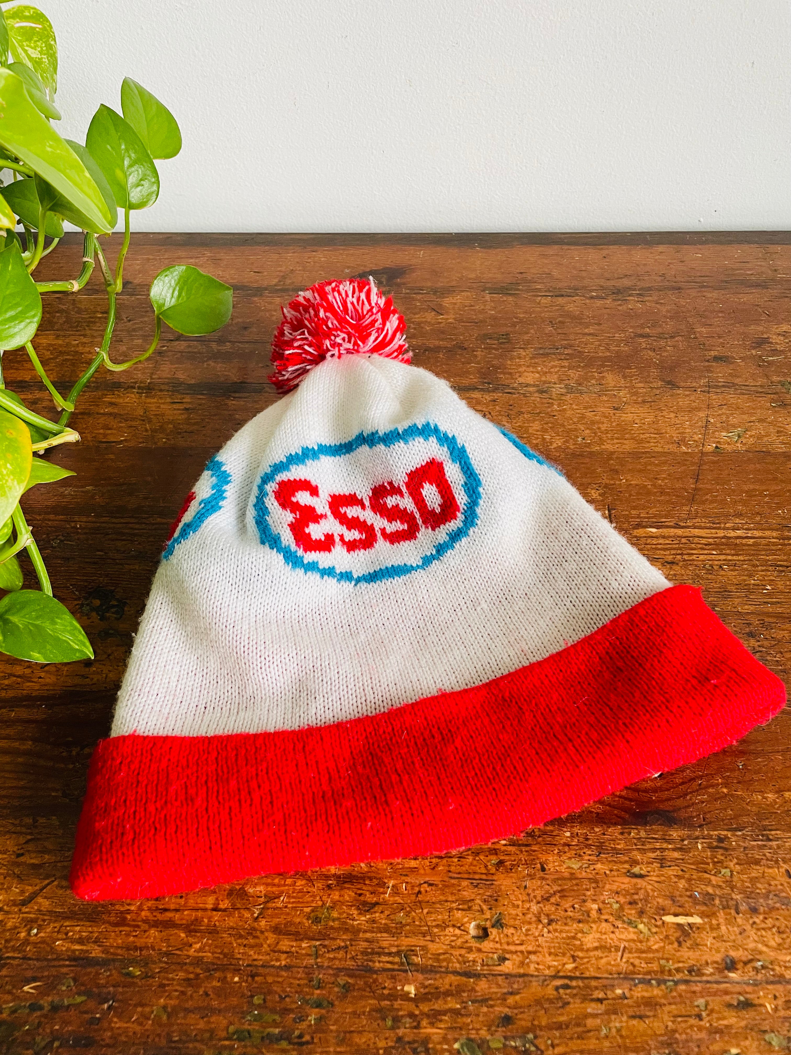 Vintage Esso Oil Gas Winter Toque Hat with Pompom – Greenbrier Vintage