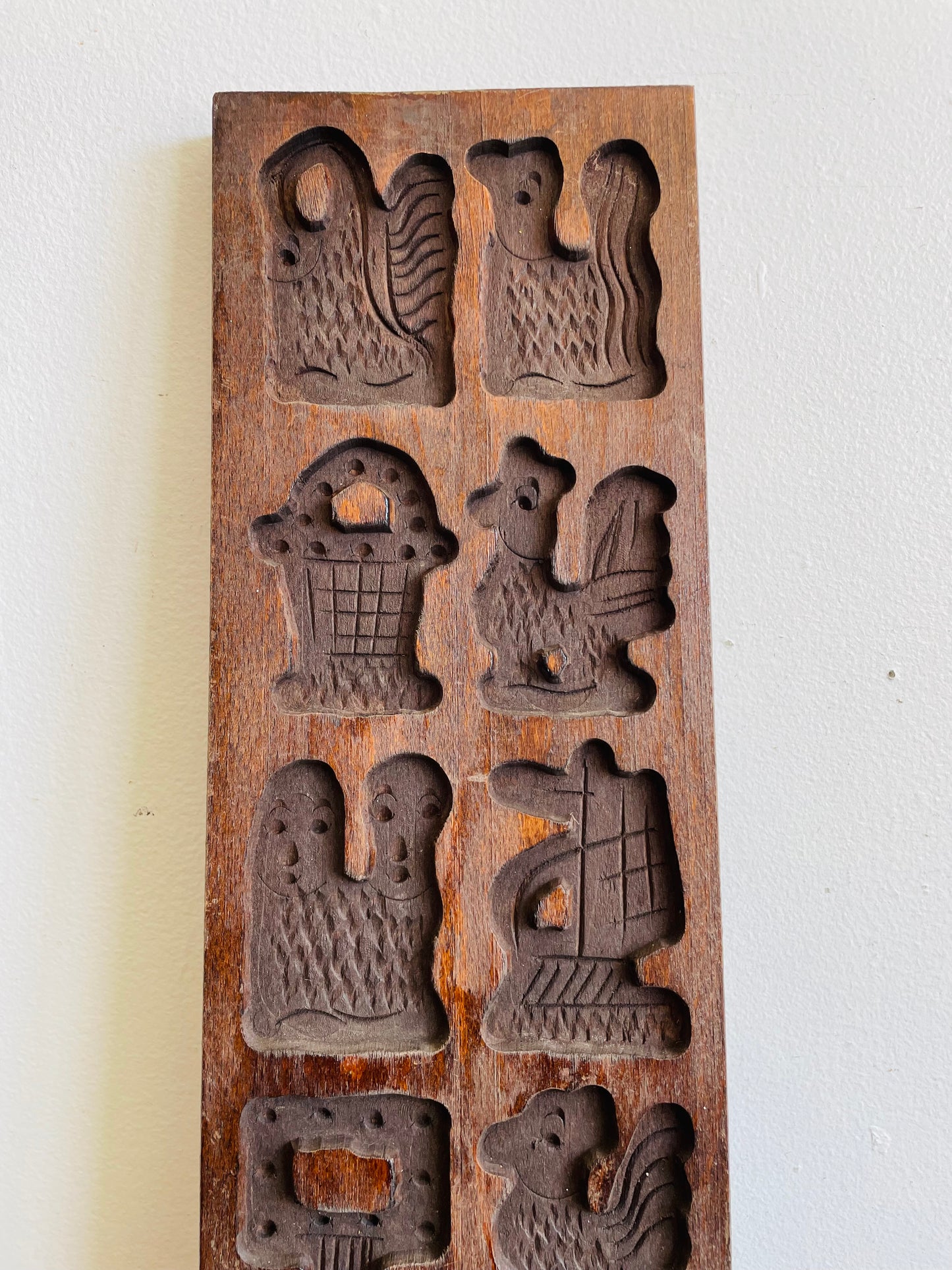 Vintage Large Hand Carved Wooden Dutch Cookie Mold - Speculaas or German Springerle Cookies