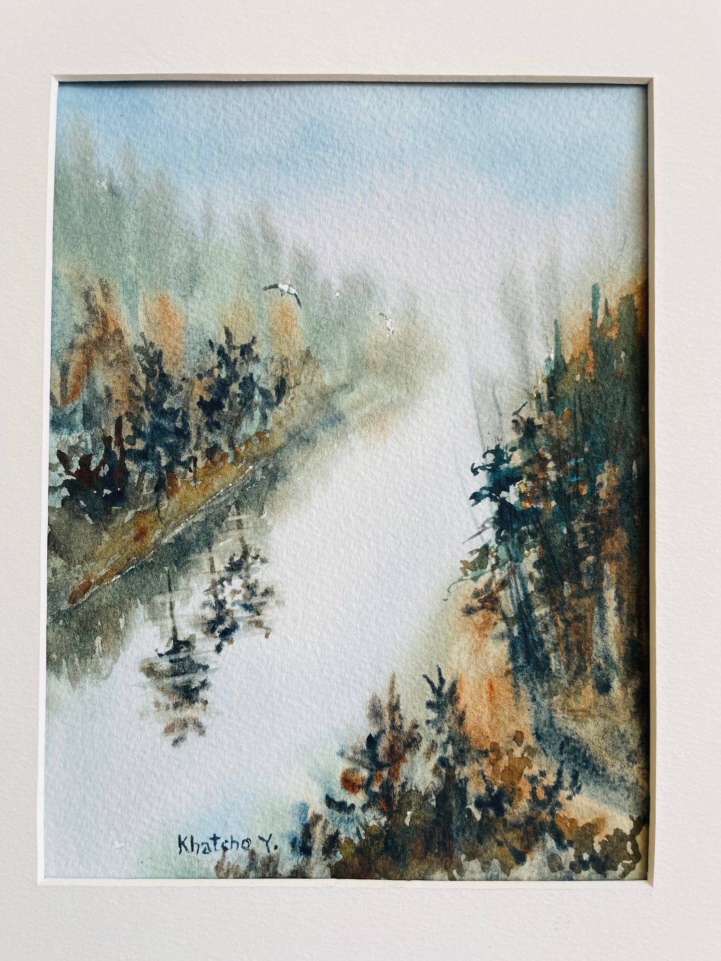 2012 Original Art Watercolour Painting of Eagle Canyon in Thunder Bay Ontario by Artist Khatcho Yazedjian