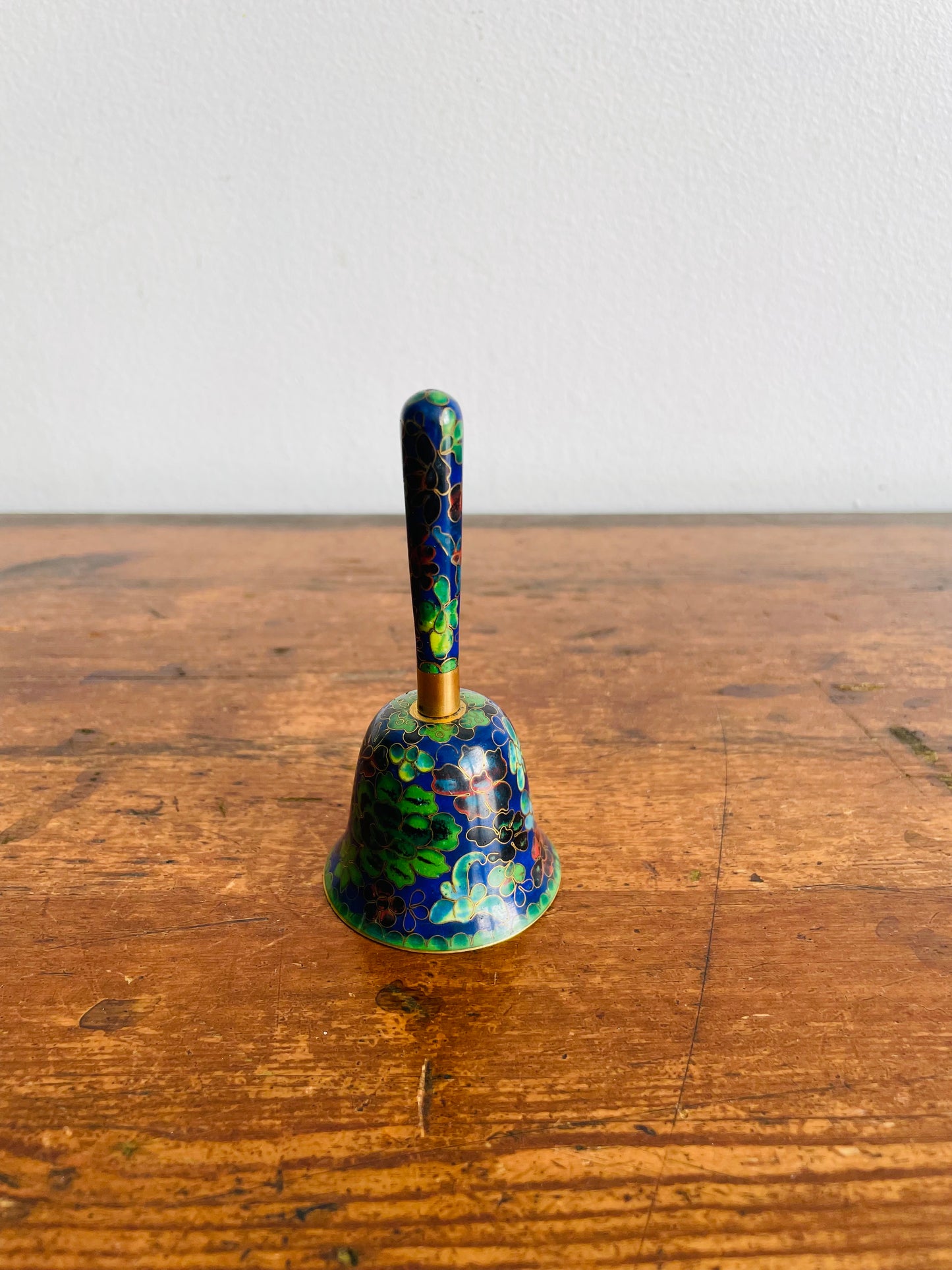 Enamelled Cloisonne Hand Bell with Floral Design