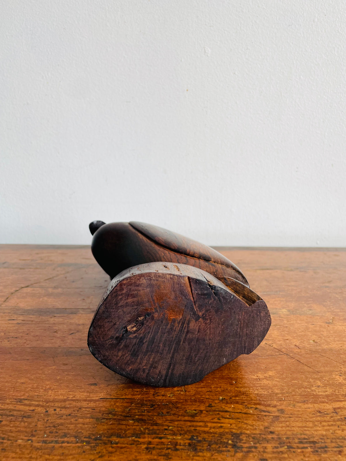 Vintage Hand-Carved Ironwood Duck Statue Figurine