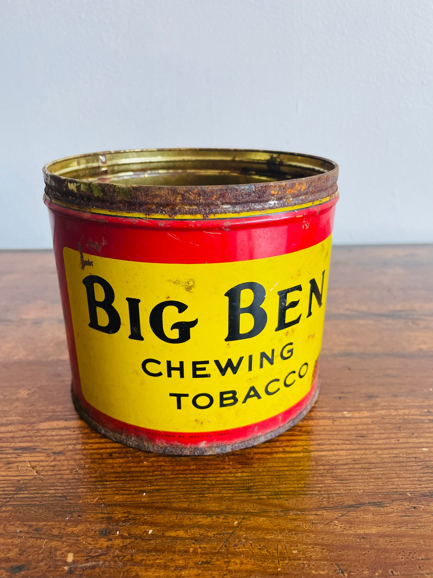 Big Ben Plug Chewing Tobacco Advertising Tin - Manufactured by Imperial Tobacco Co. of Canada Limited Montreal-Granby