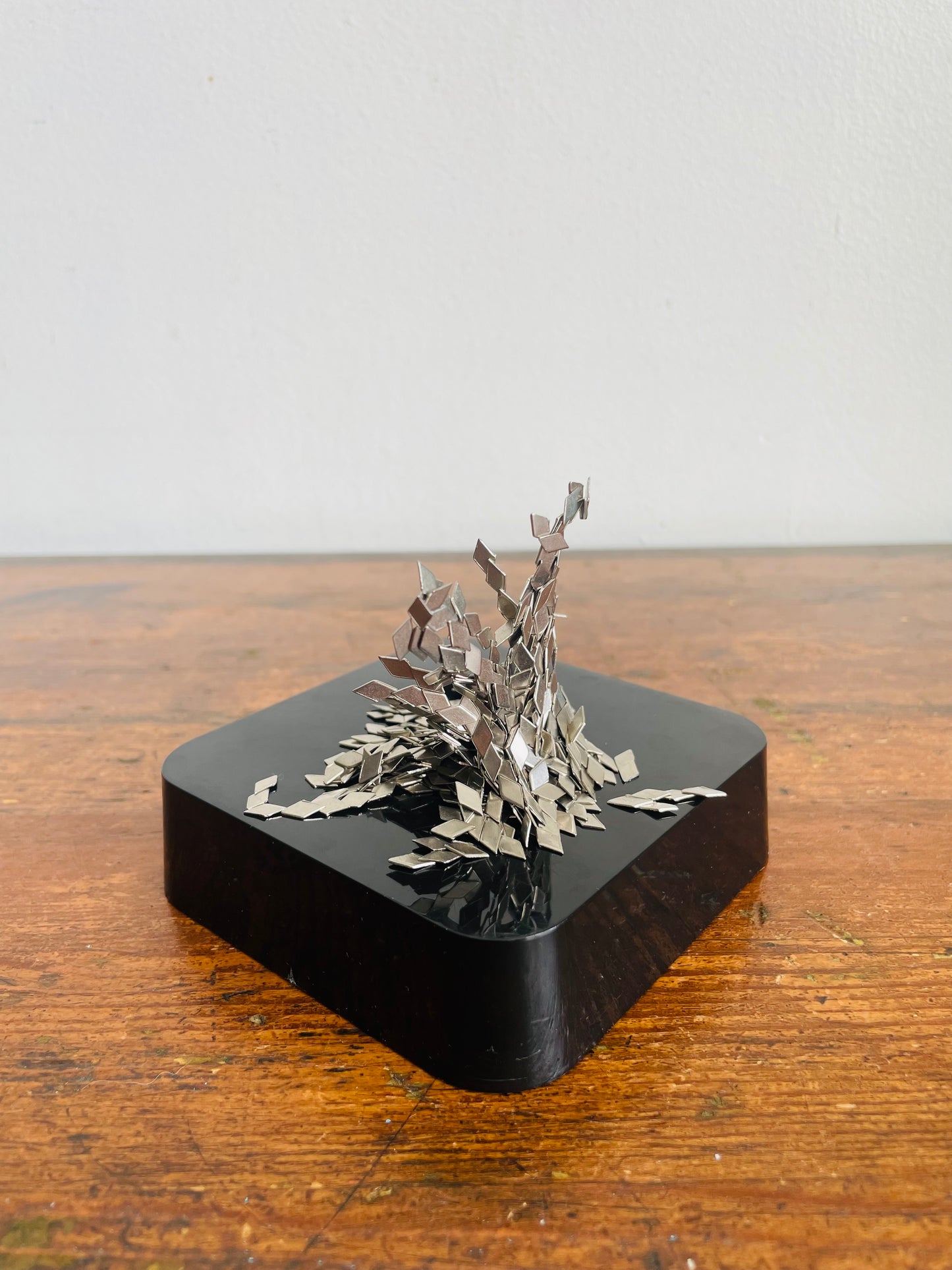 Vintage 1973 Crdl Inc. Magnetic Moldable Desk Toy Paperweight Puzzle Sculpture Game - Mini Metal Pieces to Shape for Hours of Fun! - Made in Hollywood, California