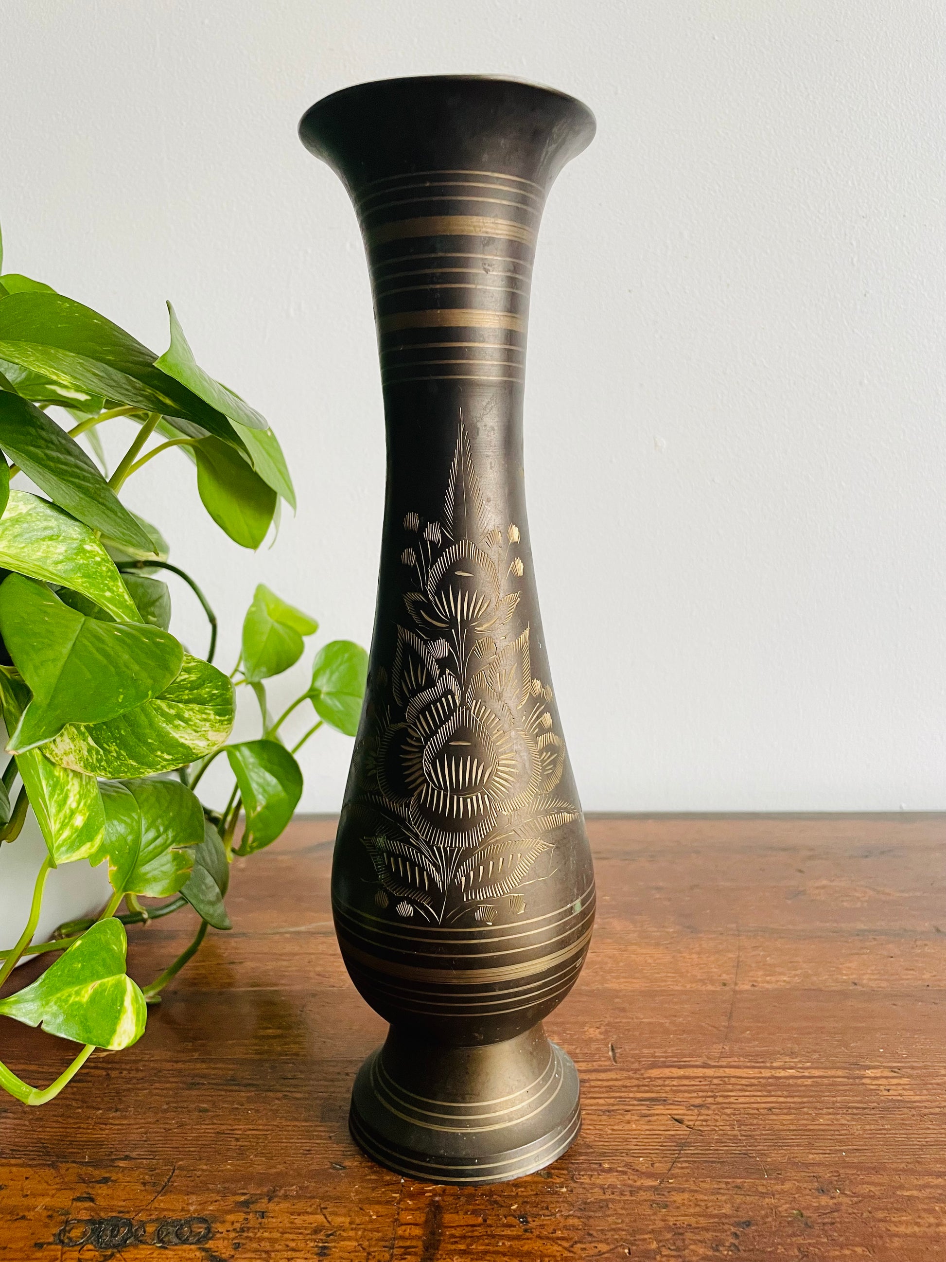 Tall Brass Vase 