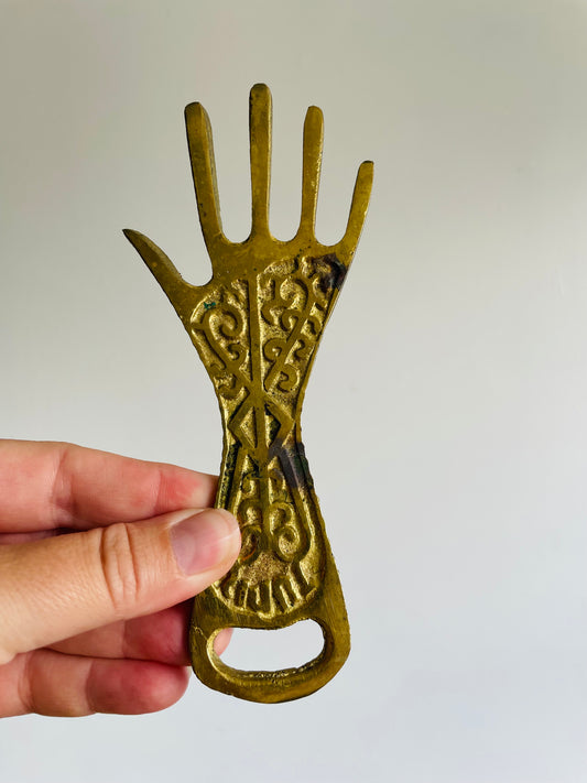 Solid Brass Hand Shaped Bottle Opener